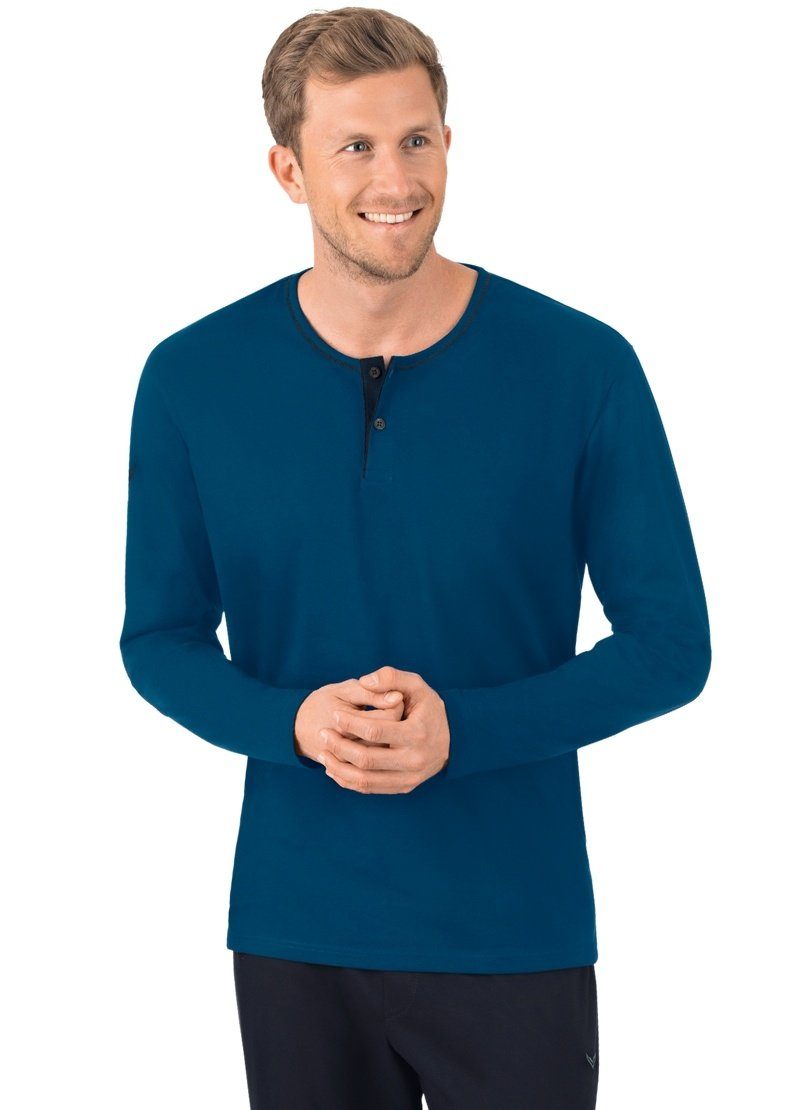 Trigema Longsleeve TRIGEMA Langarmshirt aus Biobaumwolle saphir-C2C