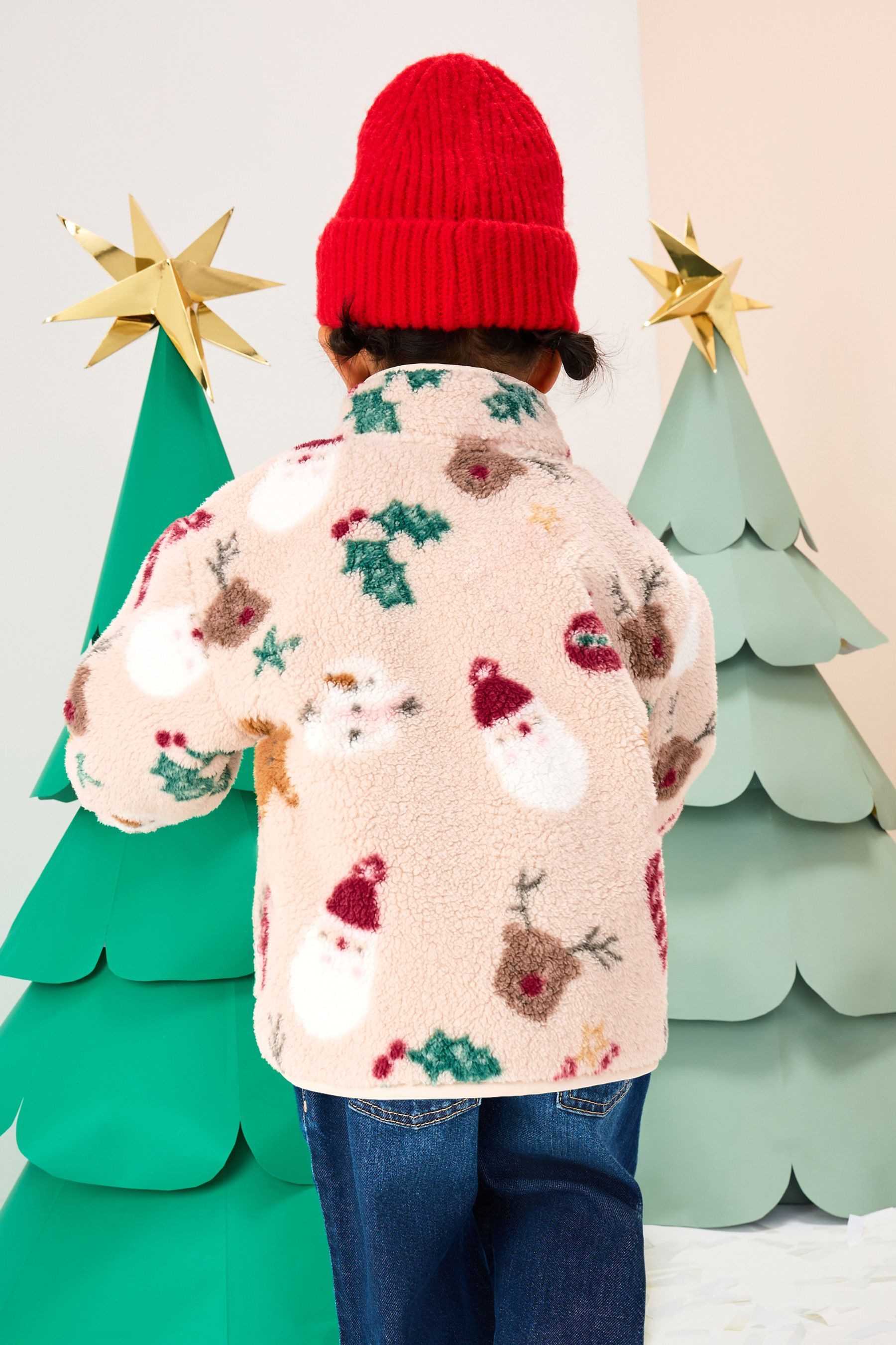 Next Fleecejacke Fleece mit halblangen Druckknopfverschluss (1-St)