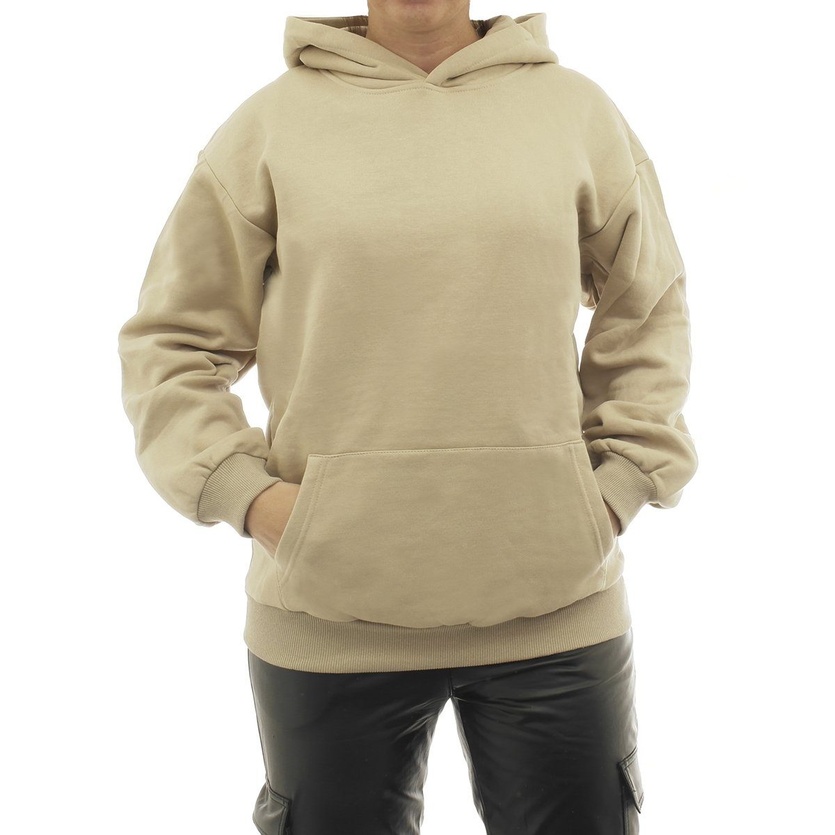 YESET Kapuzenpullover Hoodie warm Vlies Kapuze Pulli Oversize Pullover Tasche 7260 beige