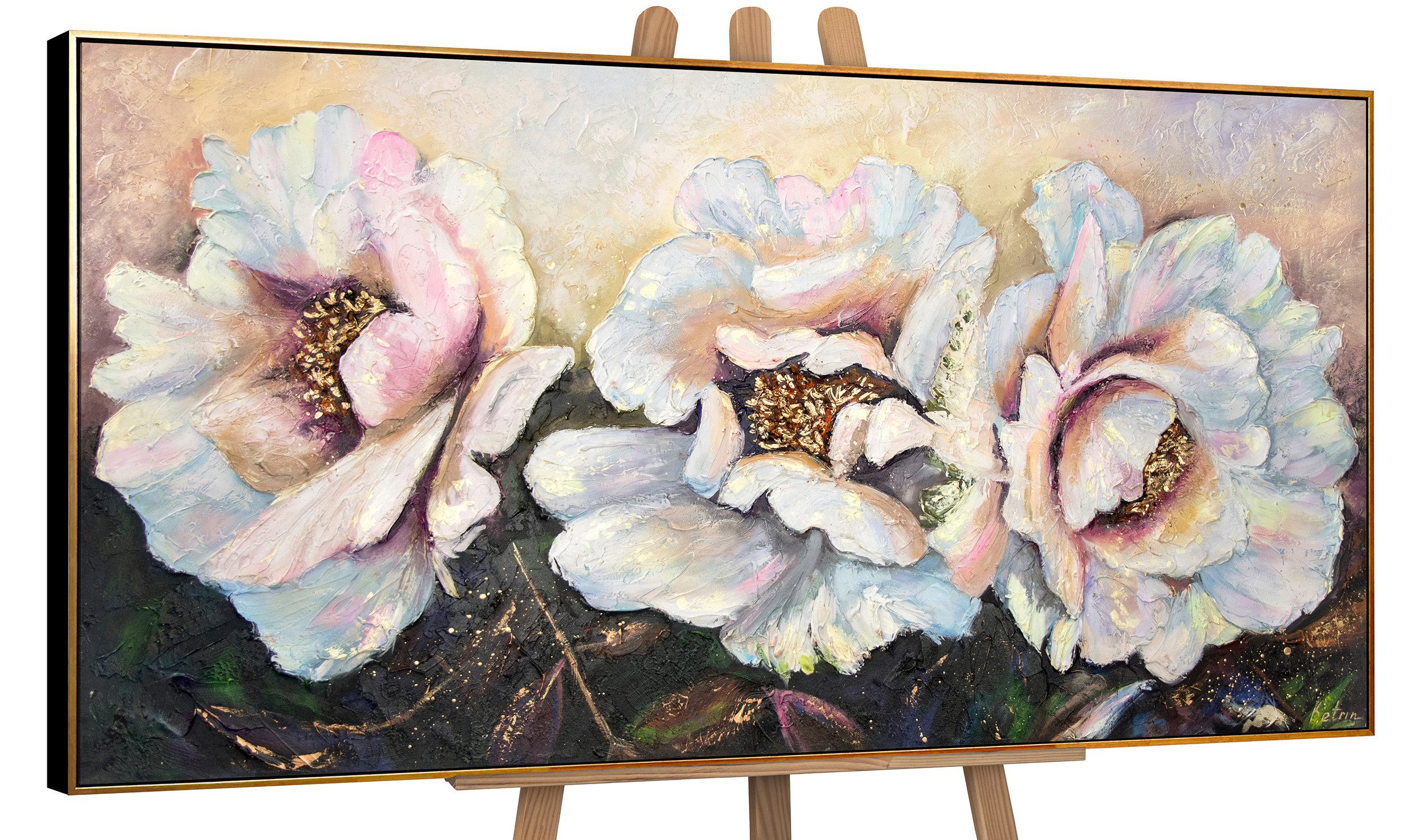 YS-Art Gemälde Pfingstrosen, Blumen, Pfingstrose Weiß günstig online kaufen