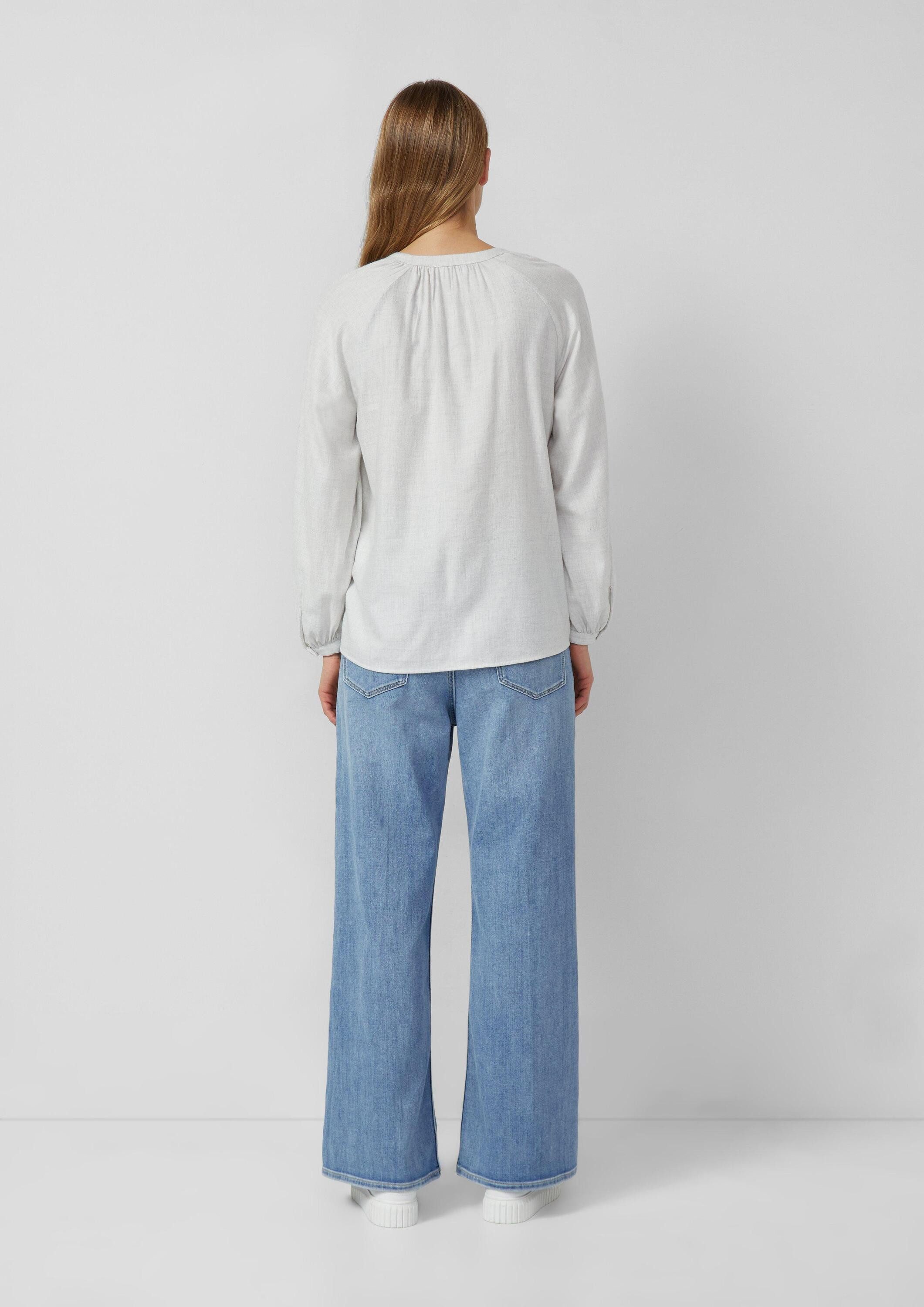 s.Oliver Langarmbluse Bluse Weiche Bluse im Relaxed Fit mit Knopfleiste