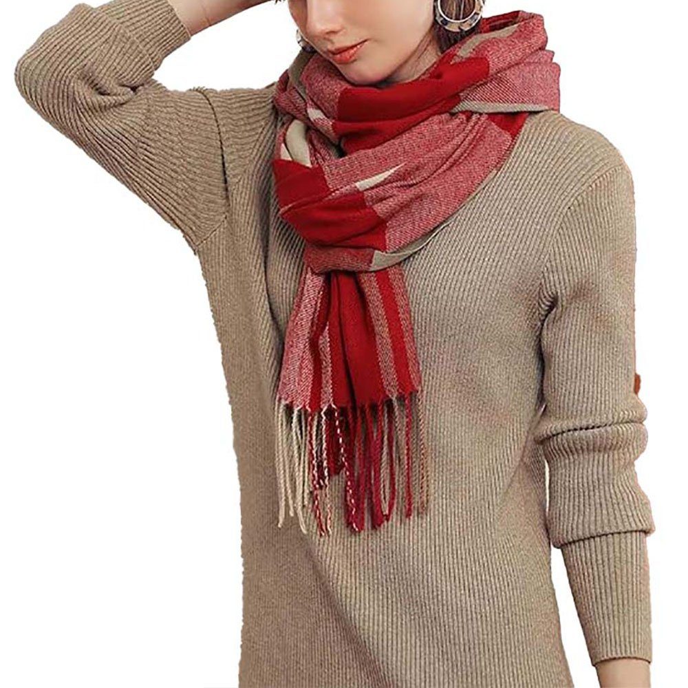 CTGtree Modeschal Damen Schal Wraps Cashmere Spleißen Schal Decke Gefällt Karo