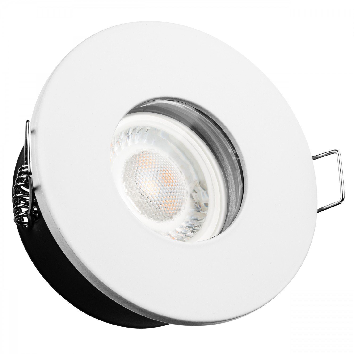 LEDANDO LED Einbaustrahler IP65 LED Einbaustrahler Set extra flach in weiß mit 5W Leuchtmittel vo | Strahler
