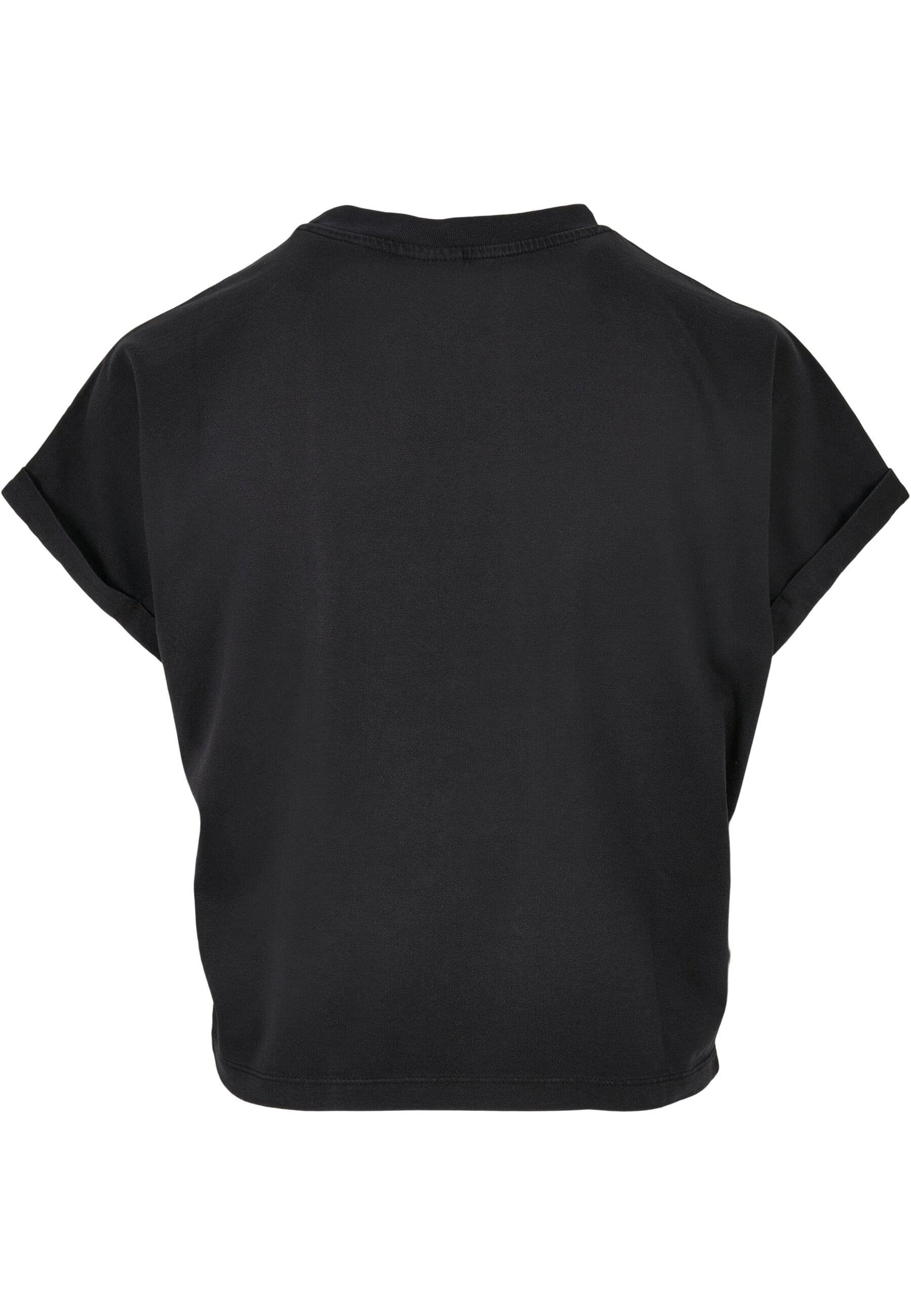 Damen Pigment URBAN Sleeve Strandshirt black On Ladies Cut (1-tlg) Short Dye Tee CLASSICS