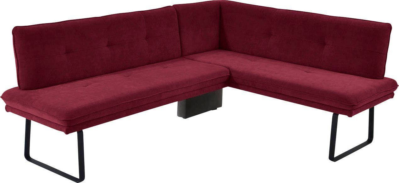 K+W Komfort & Wohnen Eckbank (1-St), Polstereckbank in Spitzkissenoptik, Sitz und Rücken gesteppt