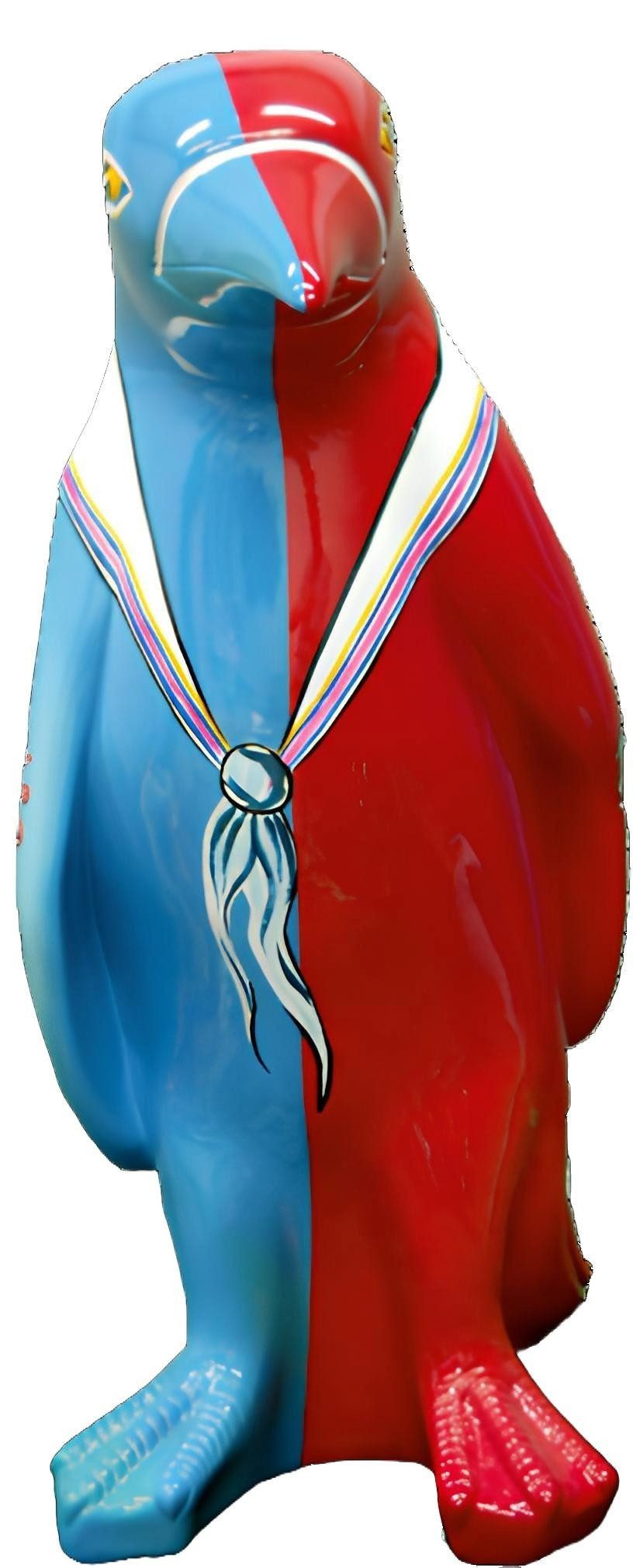 Xlmoebel Dekofigur Pinguin Figur aus hochwertigem Material mit detailreichem Design (Rot-blauer Pinguin Material: Kunststoff 67 cm Höhe), Hergestellt in Europa