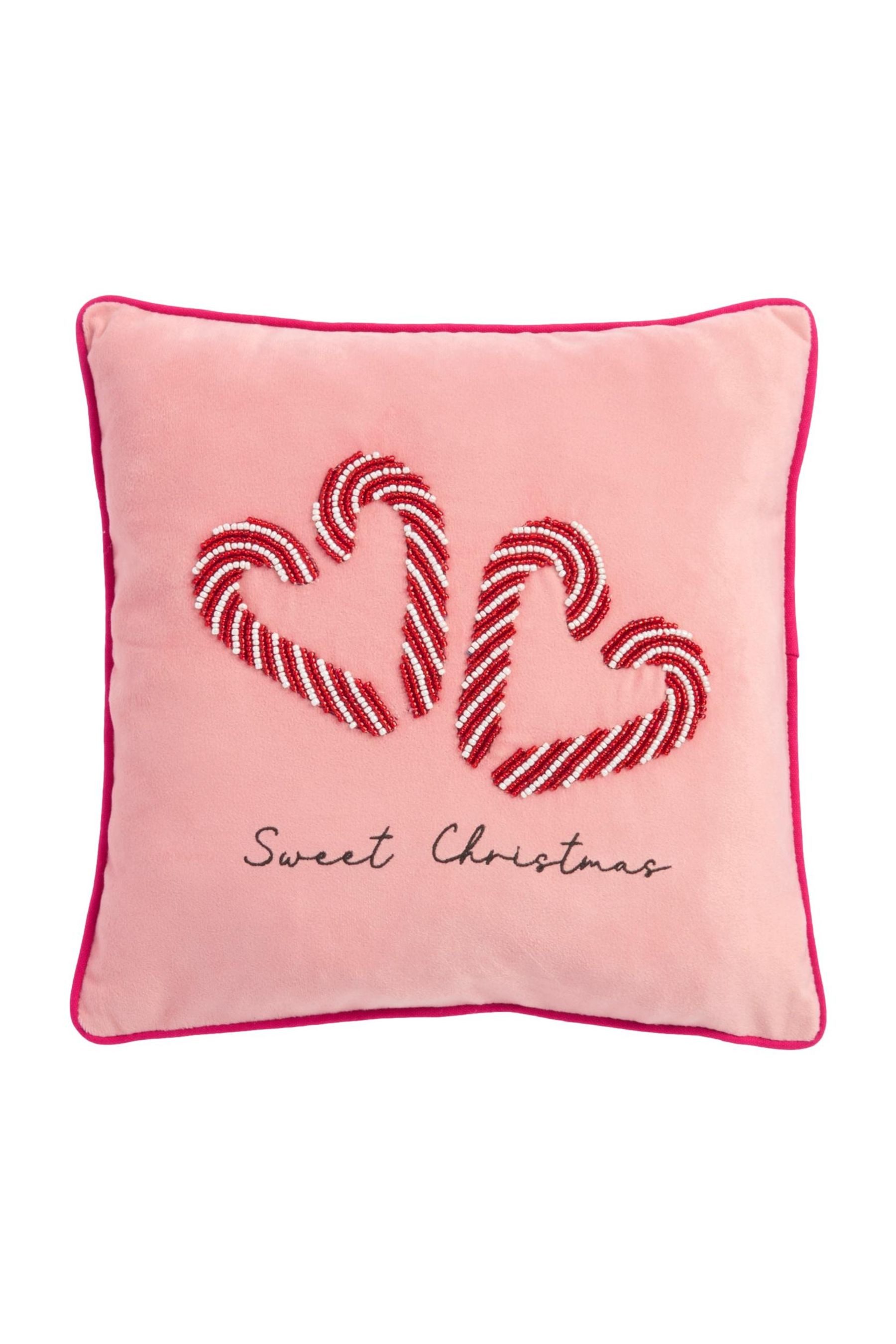 Next Dekokissen Weihnachtskissen Perlen Zuckerstange 35 x 35 cm