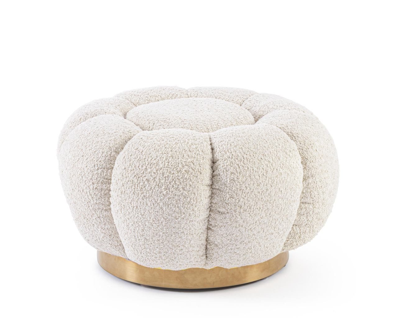 Bizzotto Pouf Florel aus Boucle-Stoff, Natur