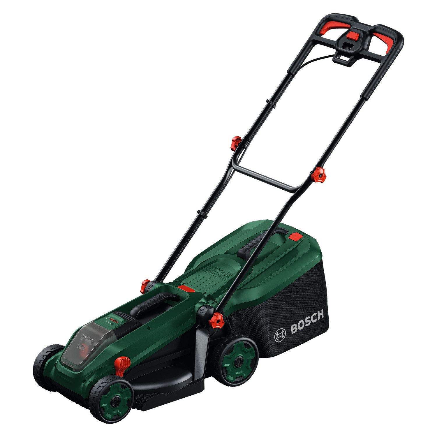 Bosch Home & Garden Akkurasenmäher ROTAK18V-34, 34 cm Schnittbreite, (inkl. Akku und Ladegerät), Kraftvoller 3-in-1-Mäher für kleine bis mittelgroße Rasenflächen