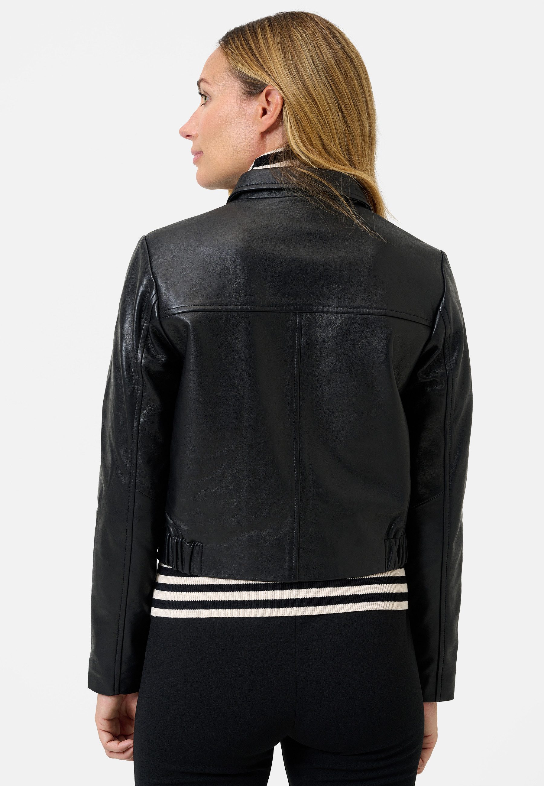 RICANO Lederjacke Juliette Lederjacke mit Stehkragen und Knopfverschluss – Bild 3 von 5