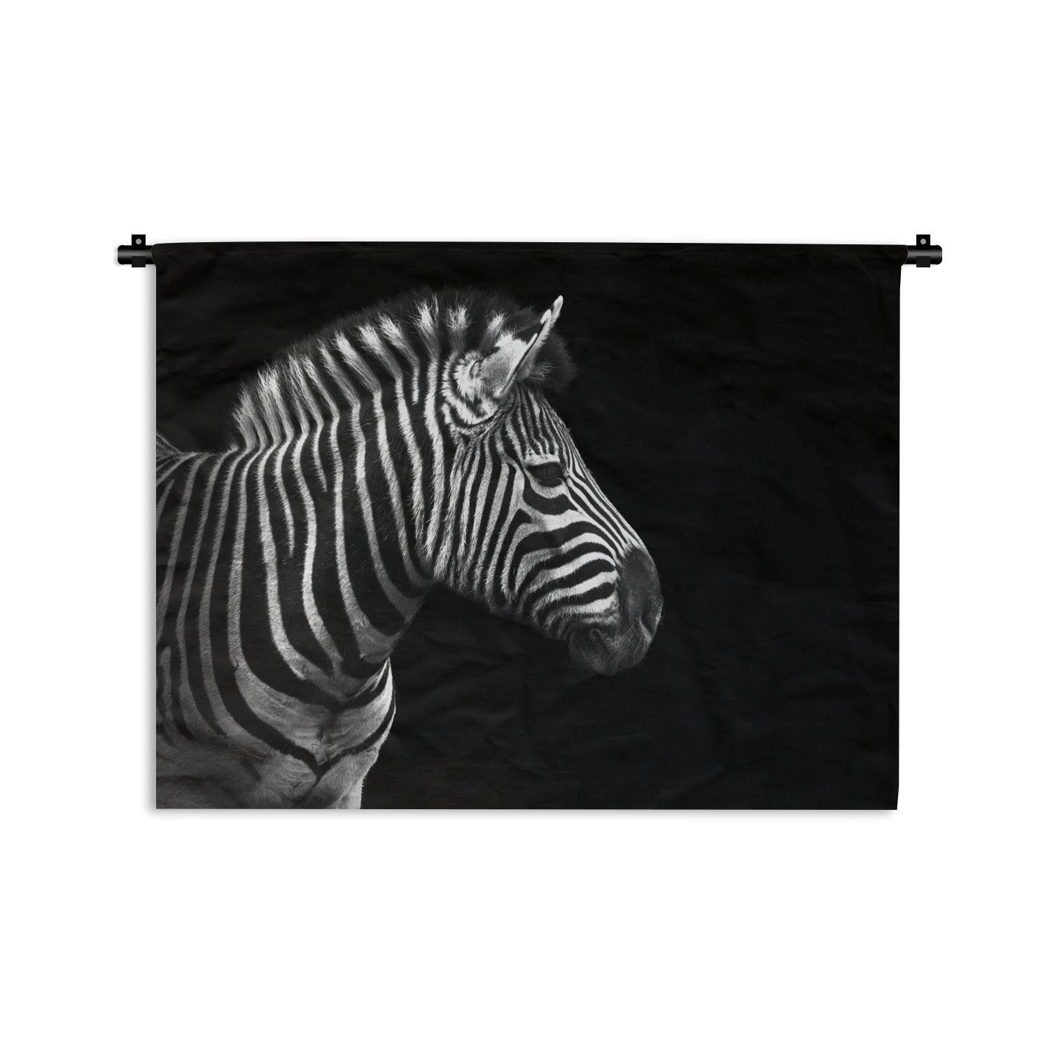 MuchoWow Wanddekoobjekt Zebra - Schwarz - Weiß - Porträt - Tiere, Wanddeko für Wohnzimmer, Schlafzimmer, Kleid, Wandbehang, Kinderzimmer