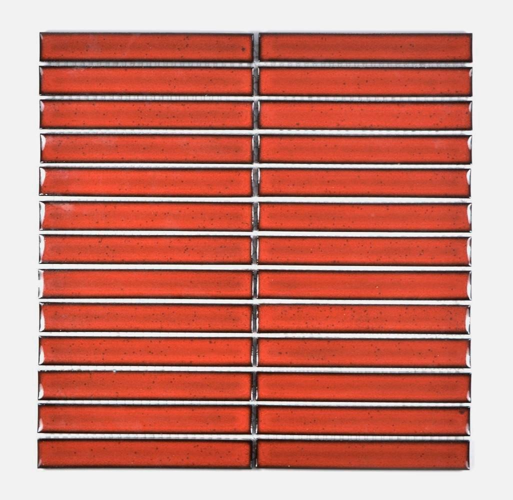Thumbnail - Mosani Mosaikfliesen Keramik Mosaik Stäbchen Retro 50er 60er Jahre Riemchen rot