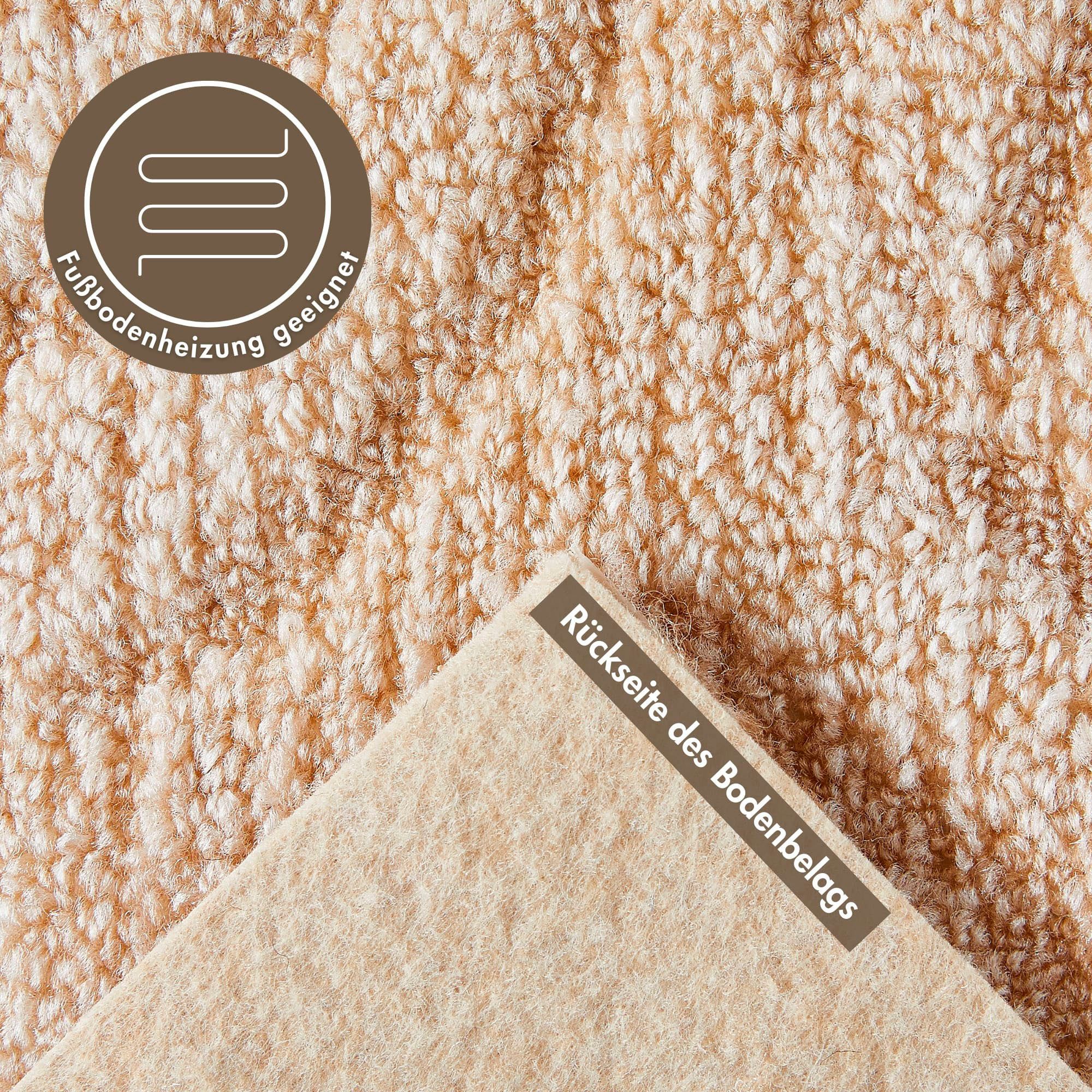 Andiamo Teppichboden Amberg, Strukturschlinge, Gesamthöhe 9 mm, Luxusklasse LC1, rechteckig, Breite 200, 300, 400 oder 500 cm, Hoch-Tief Effekt, strapazierfähig