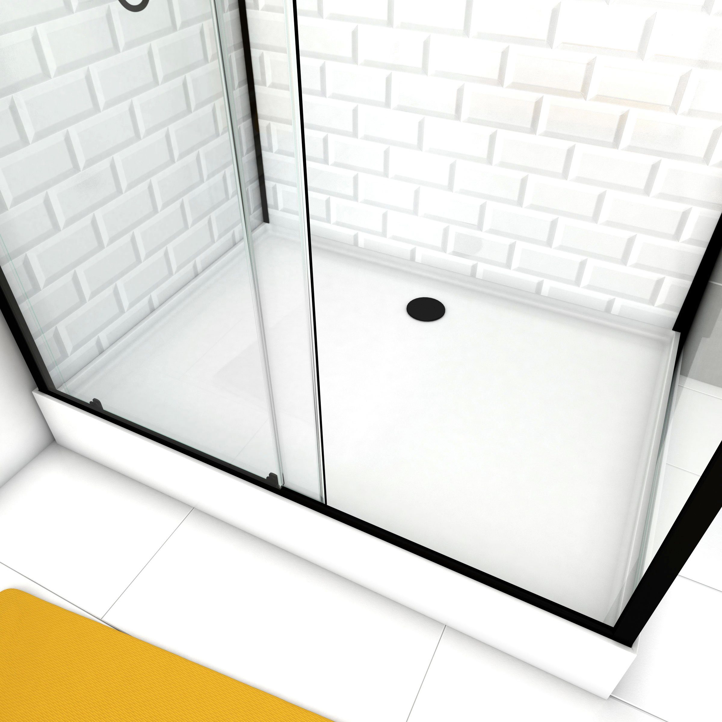 Marwell Komplettdusche White Stone, BxT: 110x80 cm, Einscheibensicherheitsglas, inkl. Armaturen