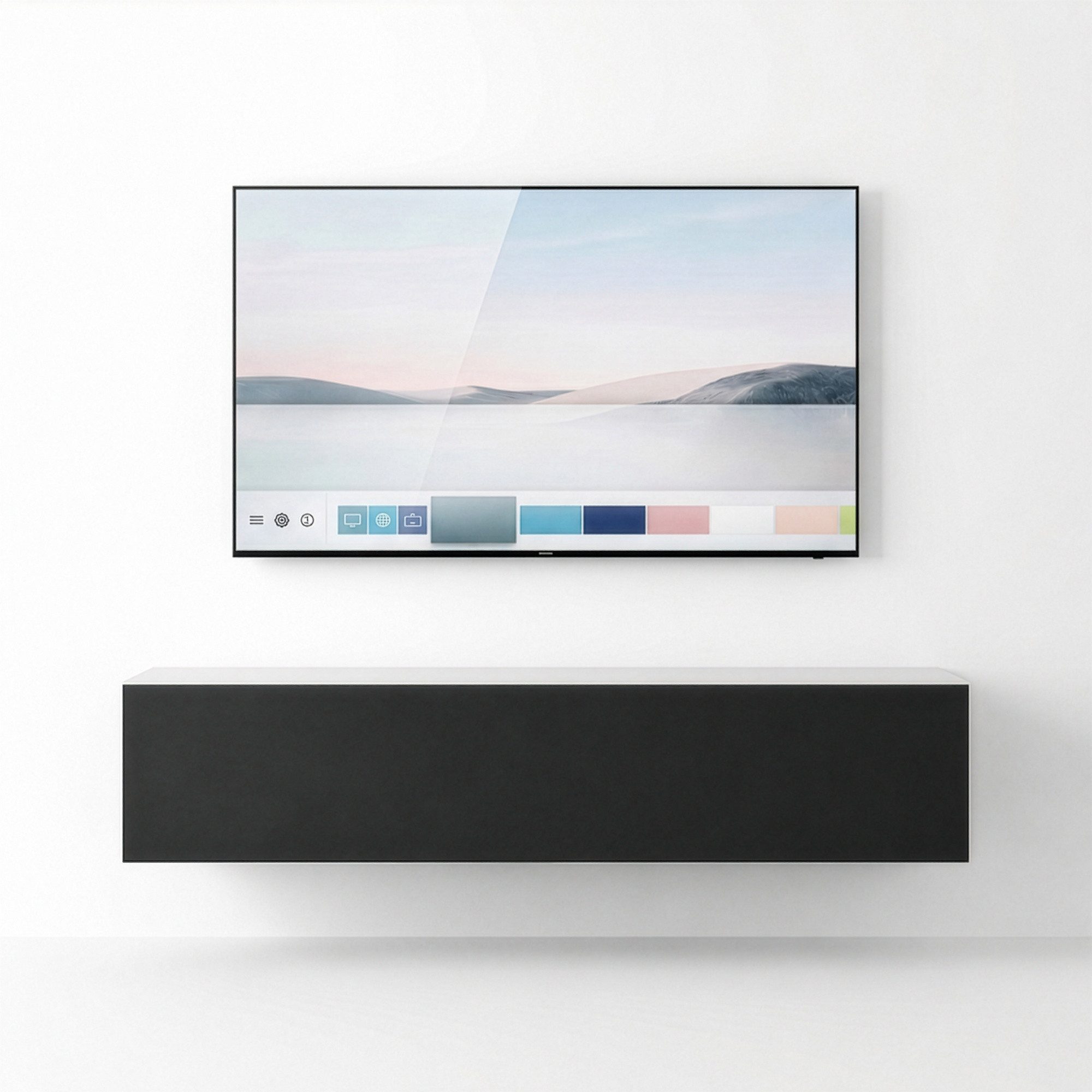 InnoFurn TV-Board Vela hängender Lowboard (1x hängender Tv-Schrank), Sanftes Öffnen, Made in Germany, Modernes Design, hängender Tv-Board