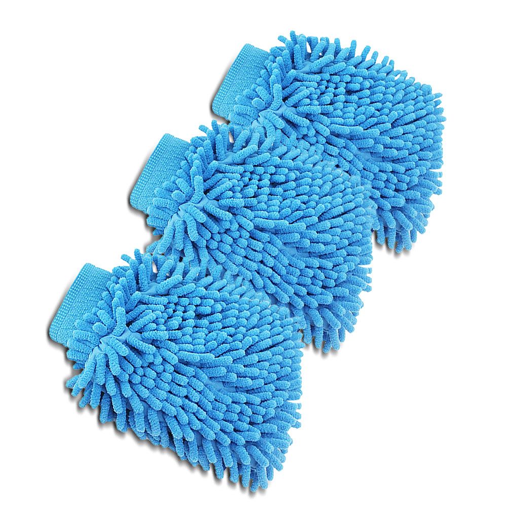 Tourtecs Motorradhelm-Visier 3er-Set Waschhandschuh Motorrad Pflegeset Cleaning Kit WH3