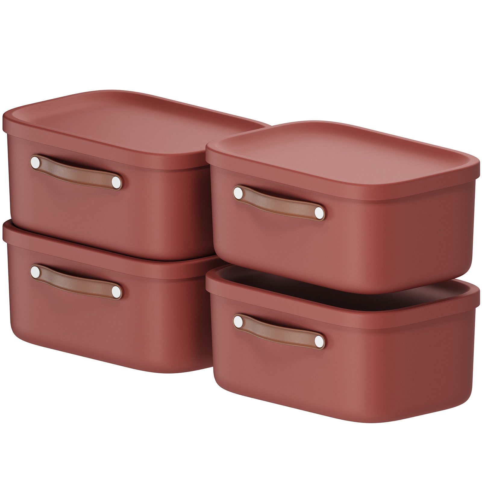 Stapelbox 4er-Set Kiste mit Deckel Maloja 12l