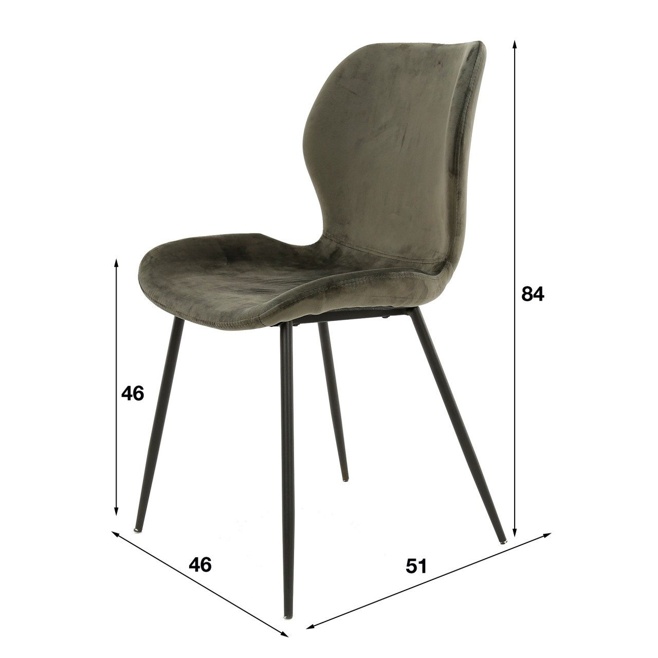 Vintagehaus Esszimmerstuhl Retro Esszimmerstuhl Velvet Samt in vier Farben