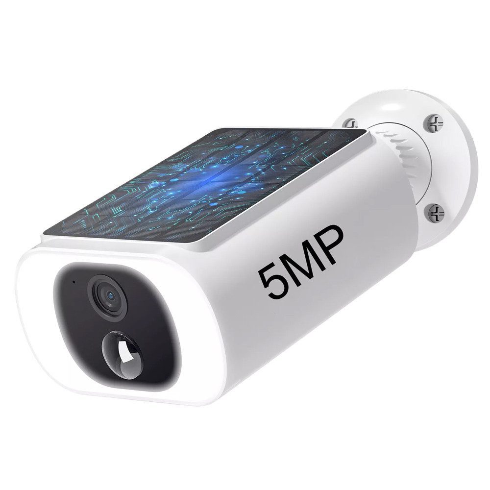 Topcony Überwachungskamera 5MP FHD Überwachungskamera Aussen Akku mit Solarpanel (Überwachung, Innenbereich Sicherheit, Aussen, Außenbereich Sicherheit, Innenbereich, Außenbereich, 100% Kabellose Kamera Überwachung Aussen Solar Flutlicht, 1-tlg., 2-Wege-A