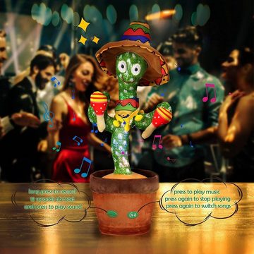 DOPWii Lernspielzeug Singender Tanzender Sprechender Kaktus,mit Liedern,Nachsprechen (1-St)