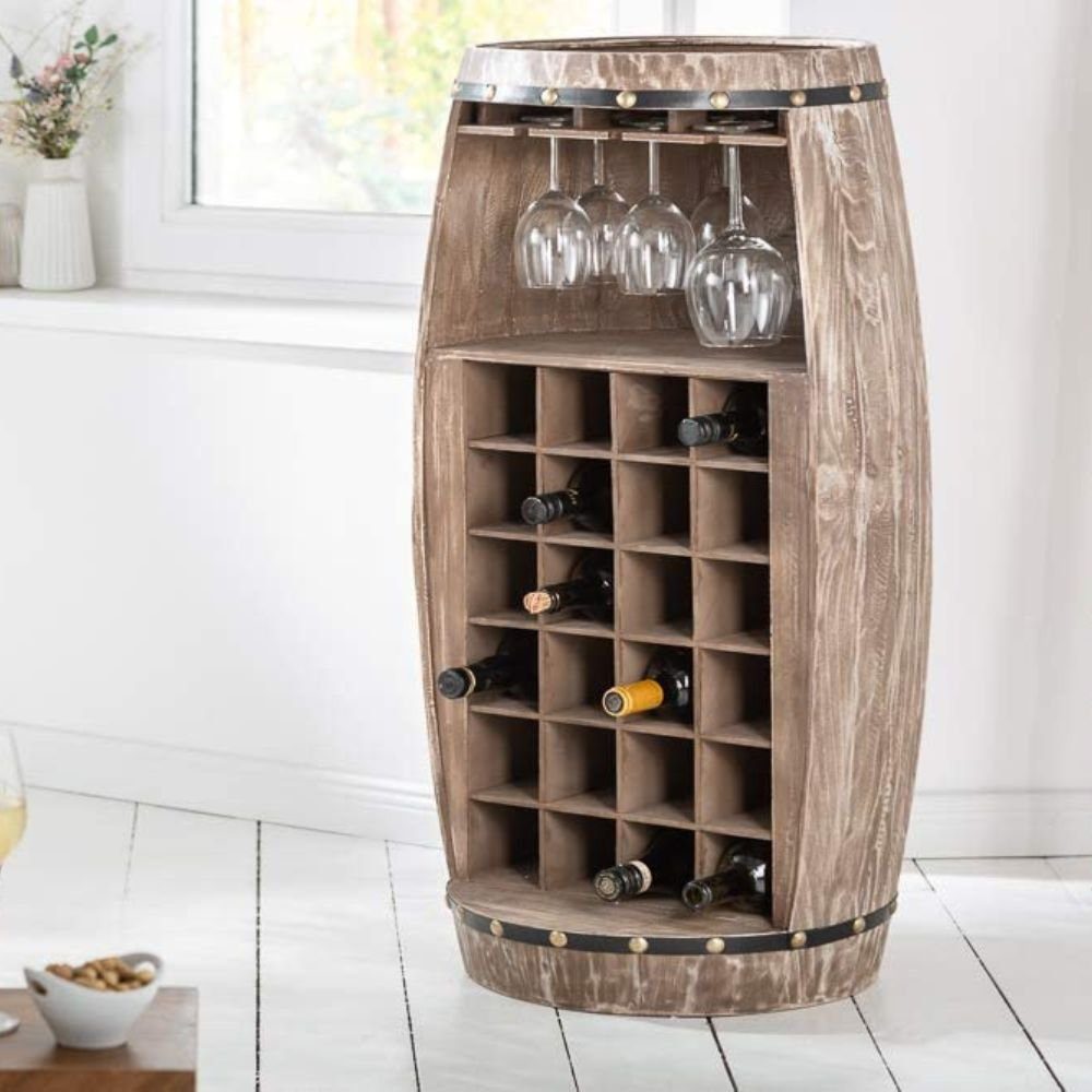 LebensWohnArt Weinregal Flaschenregal BOTELLA 97cm natur Weinfass Pienienho günstig online kaufen