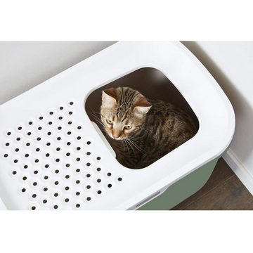 PETGARD Katzentoilette Katzentoilette HOP IN, mit Einstieg von oben hellgrün-weiss ideal für Stehpinkler