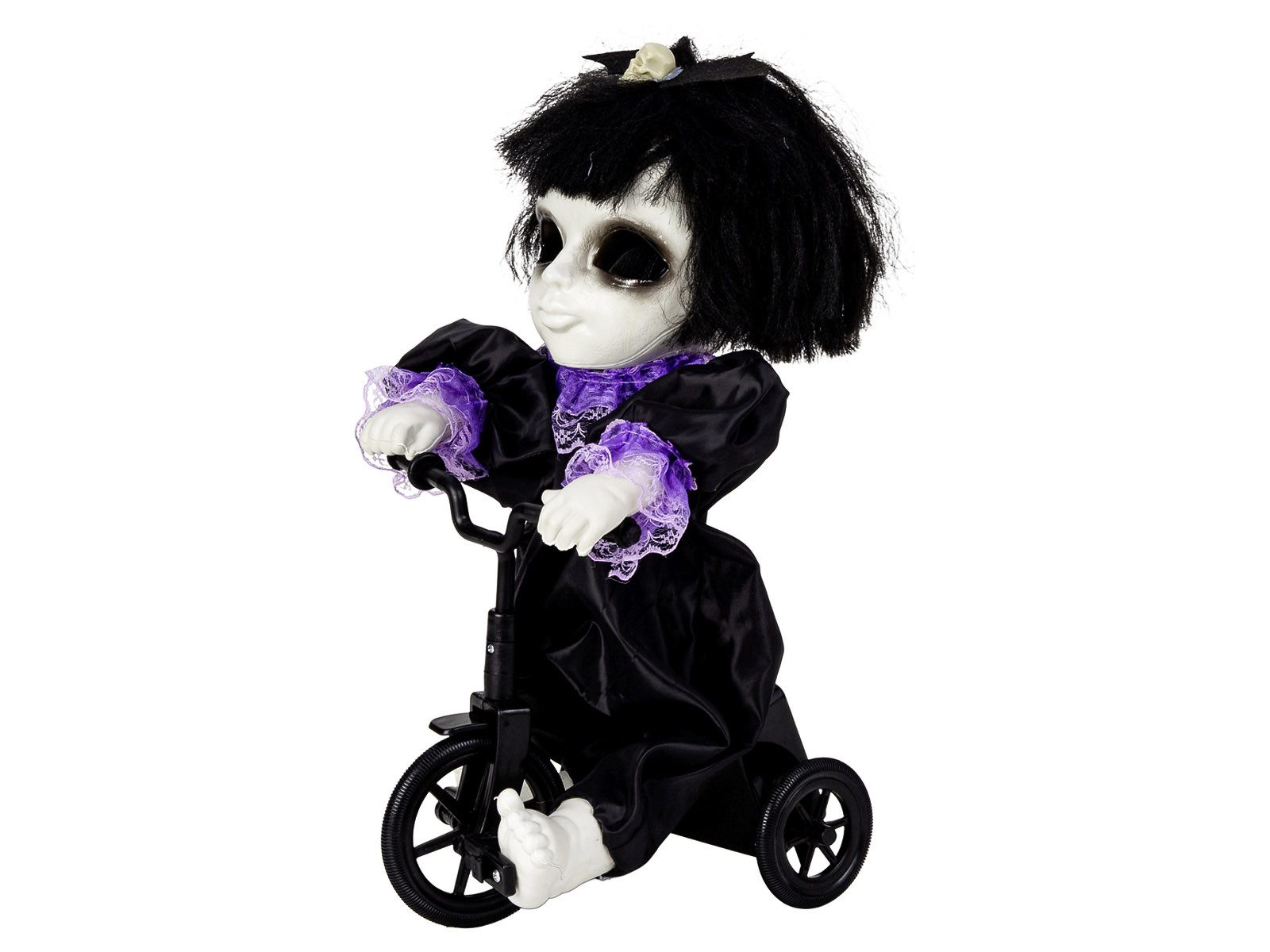 Mel-O-Design Dekofigur 2171 Halloween-Horrorpuppe auf Fahrrad mit Bewegung (Stück, 1 St., 1), Gruselpuppe – Bild 2 von 2