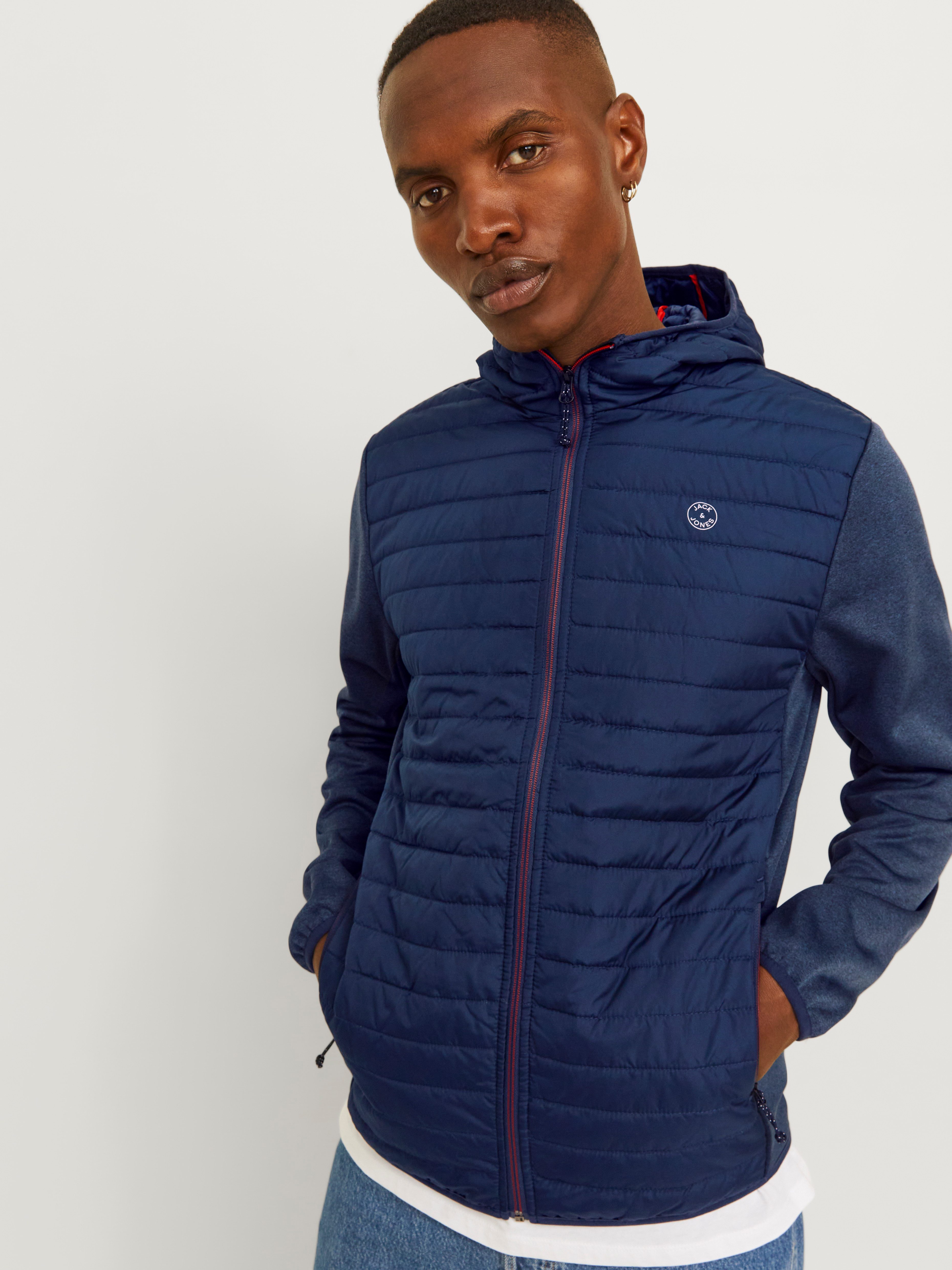 Jack & Jones Steppjacke JJEMULTI mit Kapuze und Futter unifarben, modisch, regular fit, Polyester
