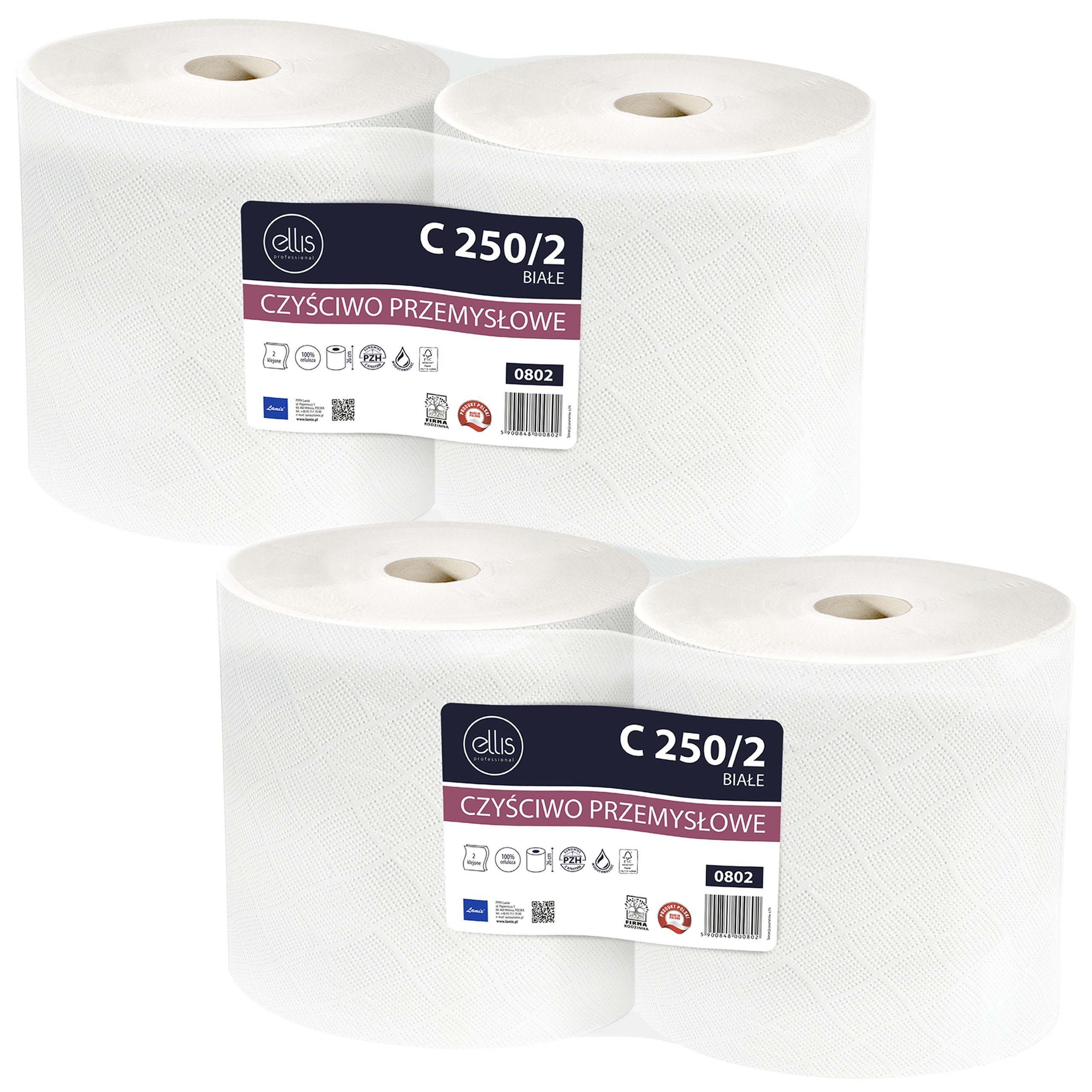 Ecoline Papierhandtuch ELLIS Ecoline zweilagiges Zellulose-Reinigungstuch, Papierhandtuch (4-St)