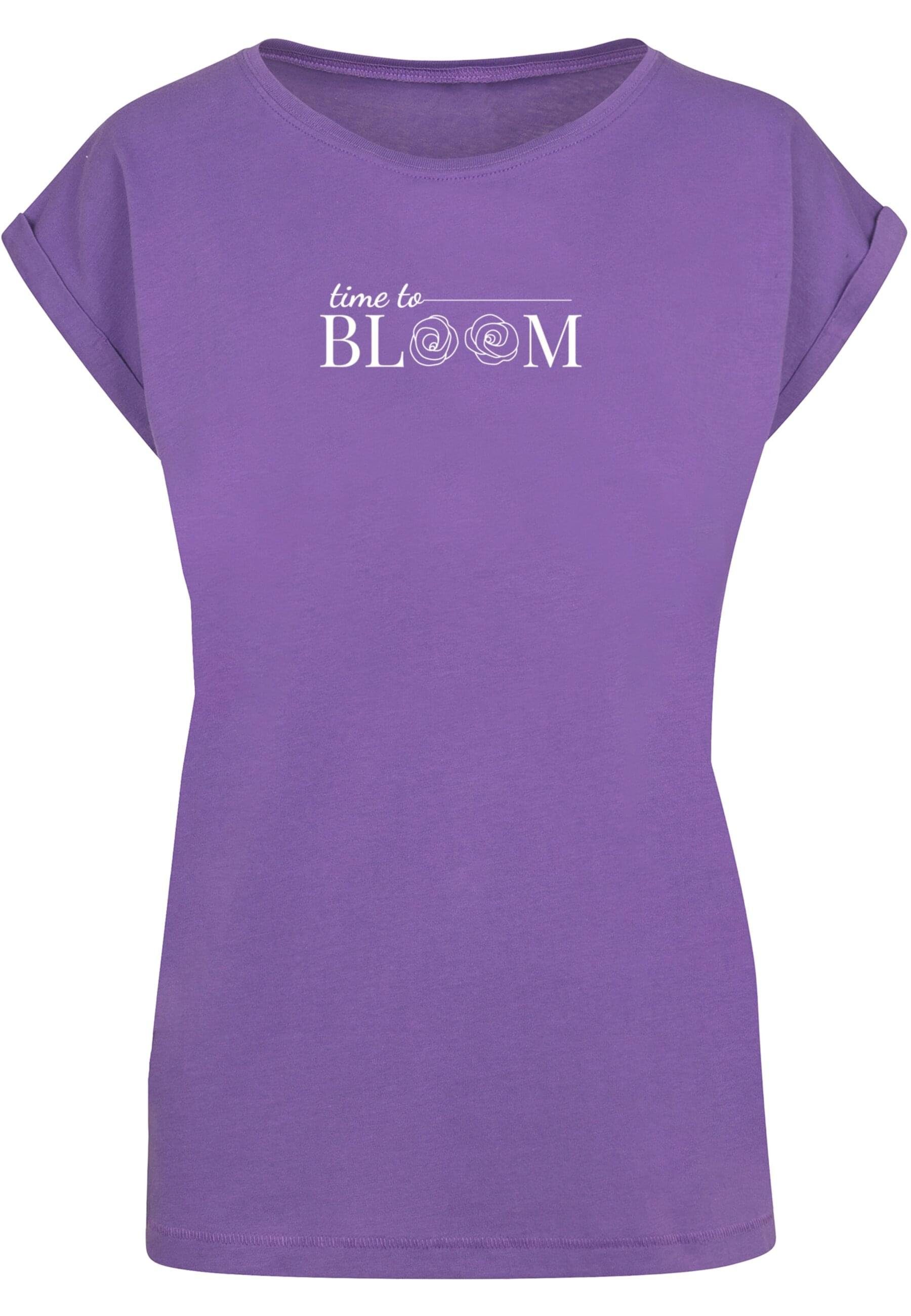 Time - Ladies Shoulder Damen Extended bloom Merchcode Tee T-Shirt (1-tlg) to