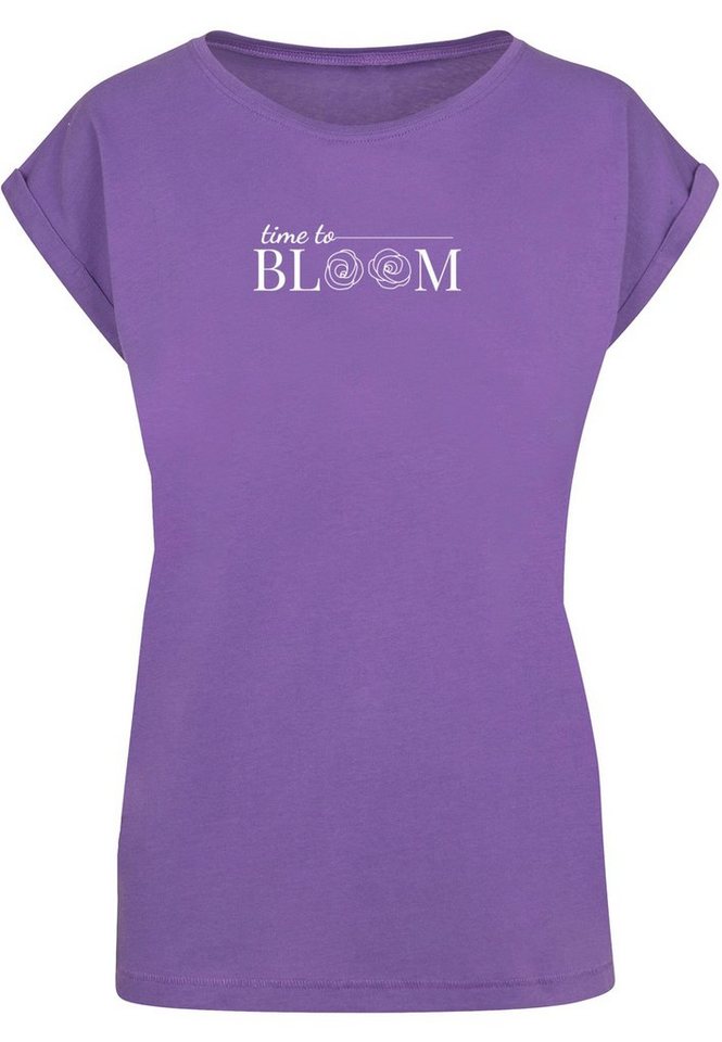 Merchcode T-Shirt Damen Ladies Time to bloom - Extended Shoulder Tee (1-tlg)