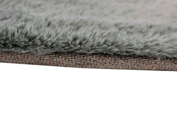 Hochflor-Teppich Teppich Rabbit Kunstfell Hochflorteppich Faux Fur uni anthrazit, Carpetia, rechteckig, Höhe: 30 mm
