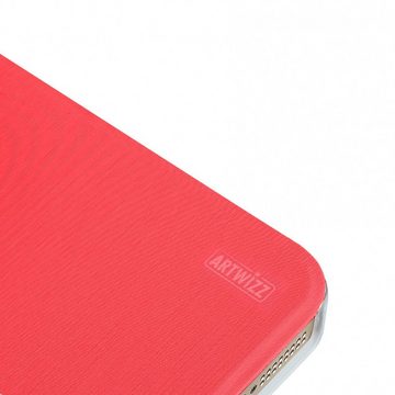 Artwizz Flip Case SmartJacket Soft-Touch Etui Schutzhülle in Metalloptik, Coral Orange, iPhone SE (2016), iPhone 5S, iPhone 5