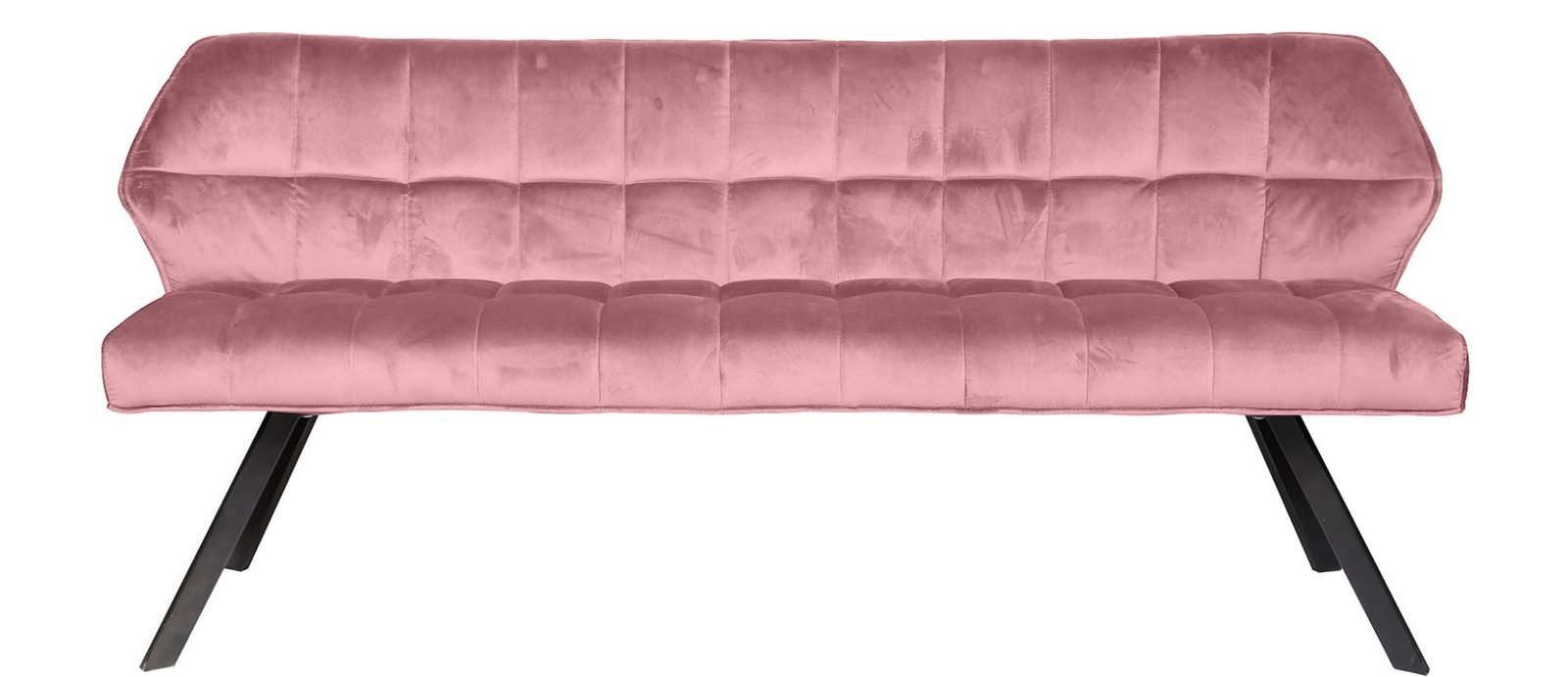 LEVEN Lifestyle Küchensofa Esszimmerbank gepolstert Samt Küchenbank mit Rückenlehne Samt ROSA
