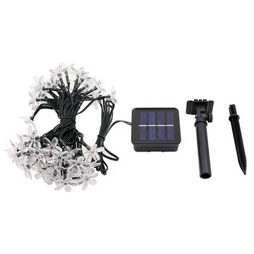 GelldG LED-Lichterkette Solar Lichterkette Außen Blumen, 7M 50LED Wasserdicht Lichterketten