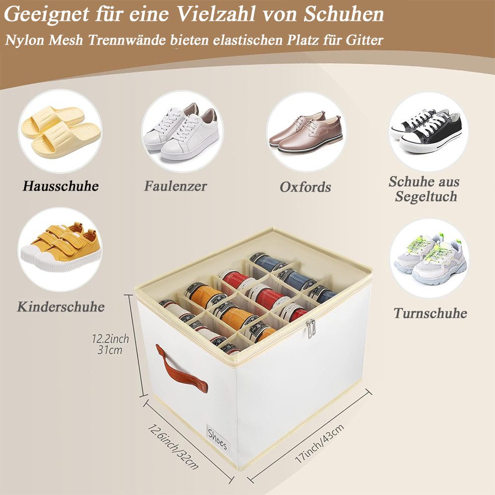 NUODWELL Schuhbox Schuhaufbewahrung Große,Aufbewahrungsbox mit Netztasche günstig online kaufen