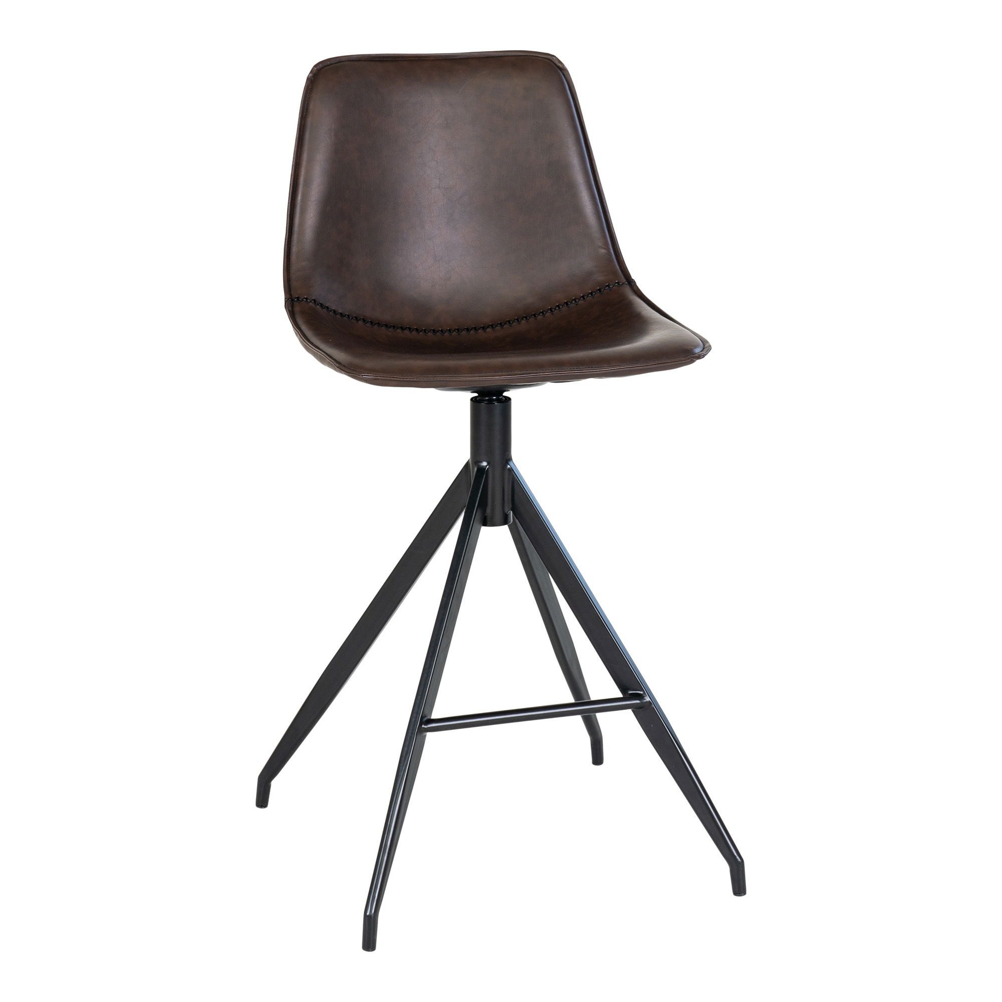 Barhocker Tresen-Stuhl Monaco PU, Stahl Braun