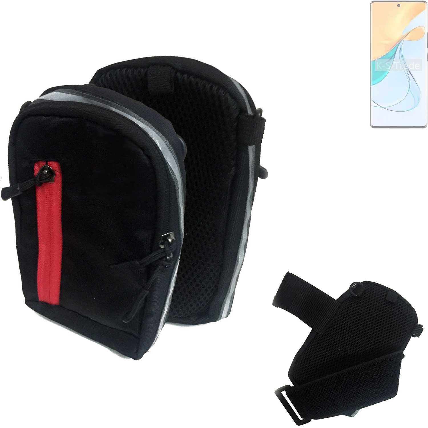 K-S-Trade Handyhülle für ZTE Blade V50 5G, Outdoor Gürteltasche Holster Umhängetasche schwarz Handy Tasche