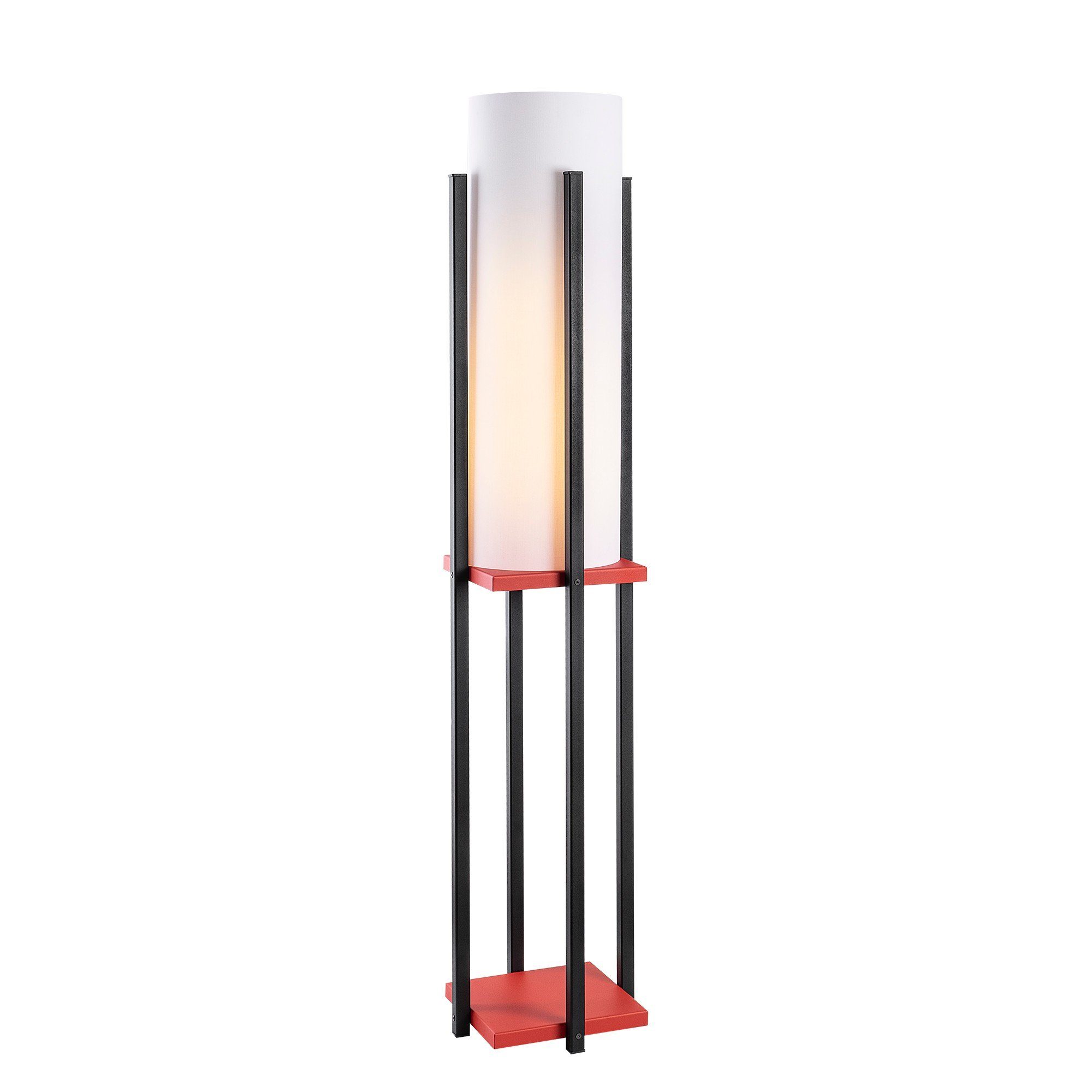 Opviq Stehlampe Metallkörper 25 Schwarz,rot, x 25 x 7131LMP, cm, 130