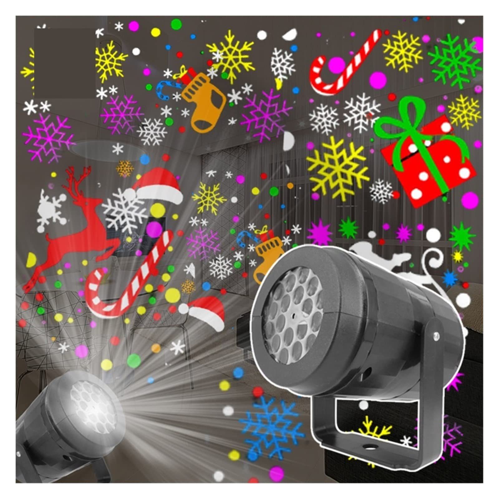Projector LED Weihnacht MUPOO Geburtstagsparty 5V,Muster,Projektor, USB für Muster Weihnachtsprojektionslicht Valentinstag Disco-Lichter LED LED Mehrfarbig Gartendekorationen Laserlicht, Dekolicht