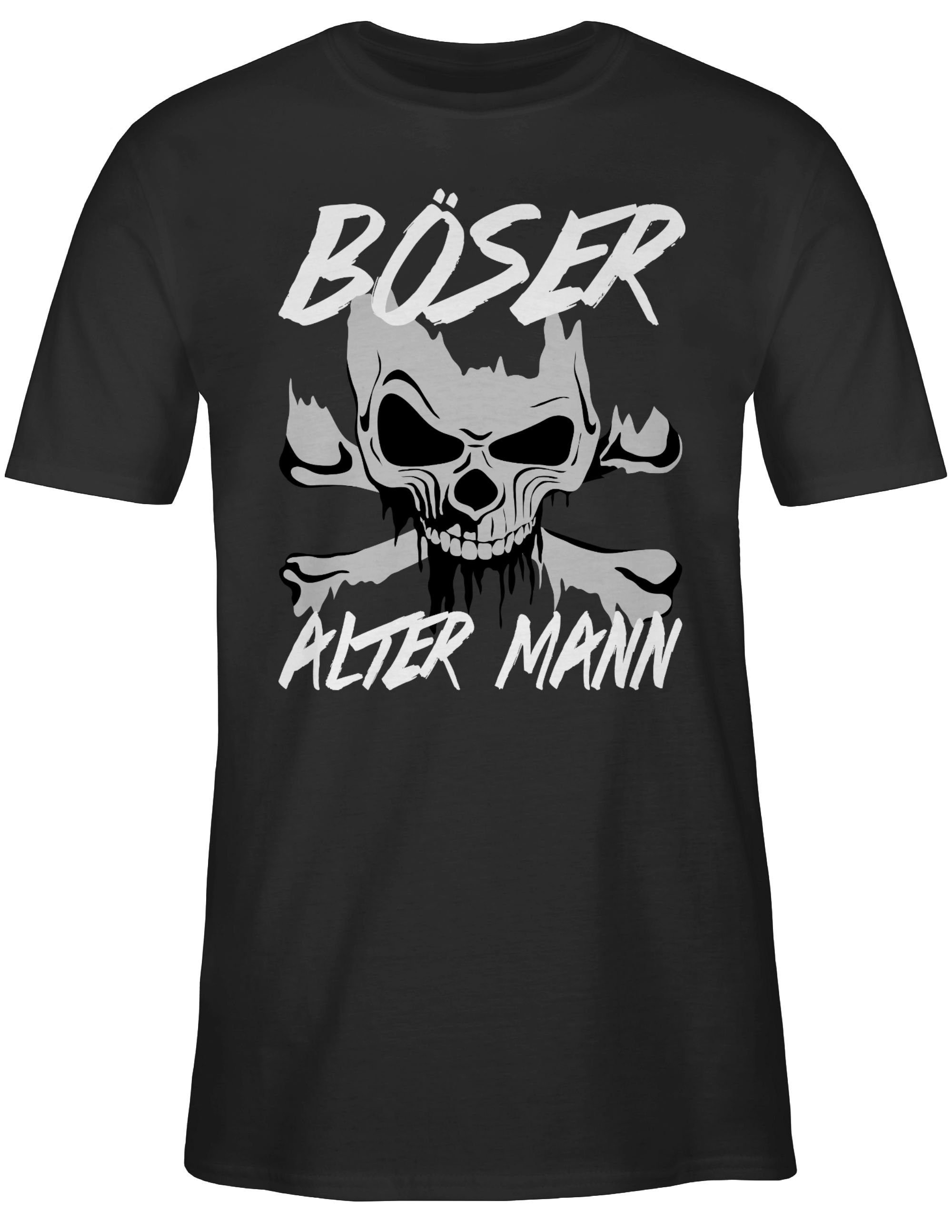 alter Shirtracer Böser T-Shirt Mann Piraten Schwarz Totenkopf 01 &