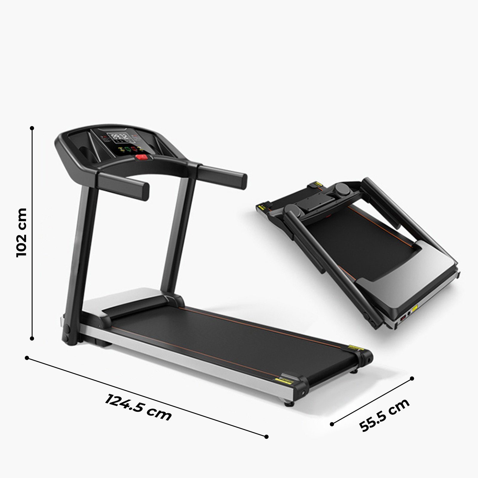 VENDOMNIA Laufband bis (Trainingszeit, Treadmill 1000W, - Distanz, klappbar, elektrisch, Kalorienverbrauch, LCD-Display, Geschwindigkeit), 100x38cm - 6Km/h Lauffläche