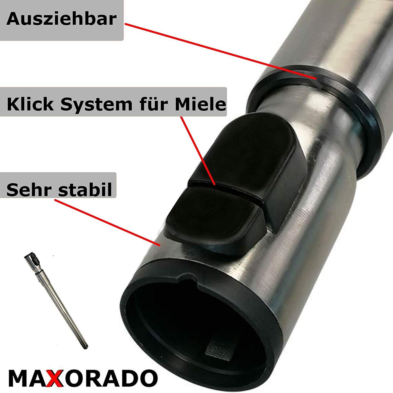 Maxorado Staubsaugerrohr Staubsaugerrohr für Miele s8430 s8530 S8 C2 C1 C3 Staubsauger Rohr, Zubehör für Miele Staubsauger