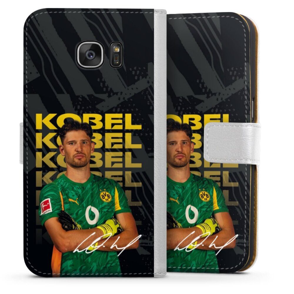 DeinDesign Handyhülle Borussia Dortmund Gregor Kobel BVB Gregor Kobel 25/26, Samsung Galaxy S7 Hülle Handy Flip Case Wallet Cover Handytasche Leder