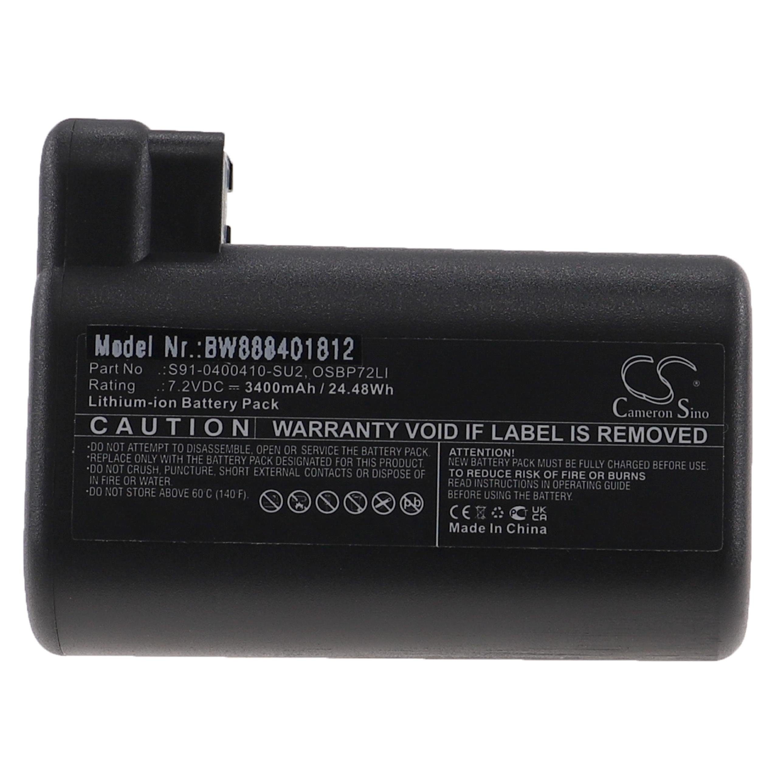 OSBP72LI25 / Li-Ion) Staubsauger-Akku Saugroboter mAh (3400mAh, 7,2V, vhbw Electrolux 3400 Staubsauger für Ersatz für