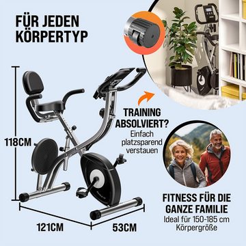 Sportana Heimtrainer Fitnessbike (1-tlg), Heimtrainer Eagle 4 klappbar 10 Stufen Pulssensoren App Hüfttrainer