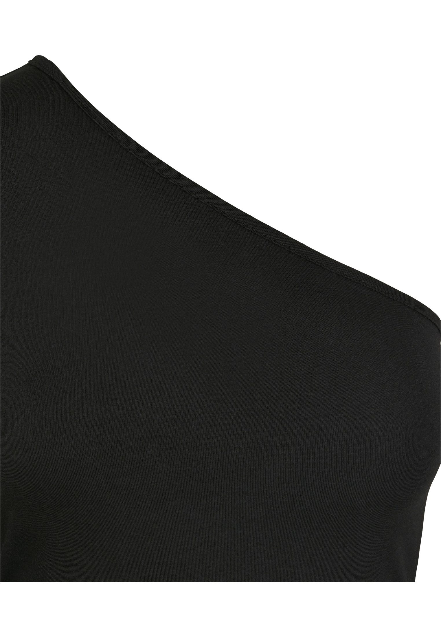 URBAN CLASSICS Langarmshirt Longsleeve Asymmetric Ladies Damen (1-tlg) black