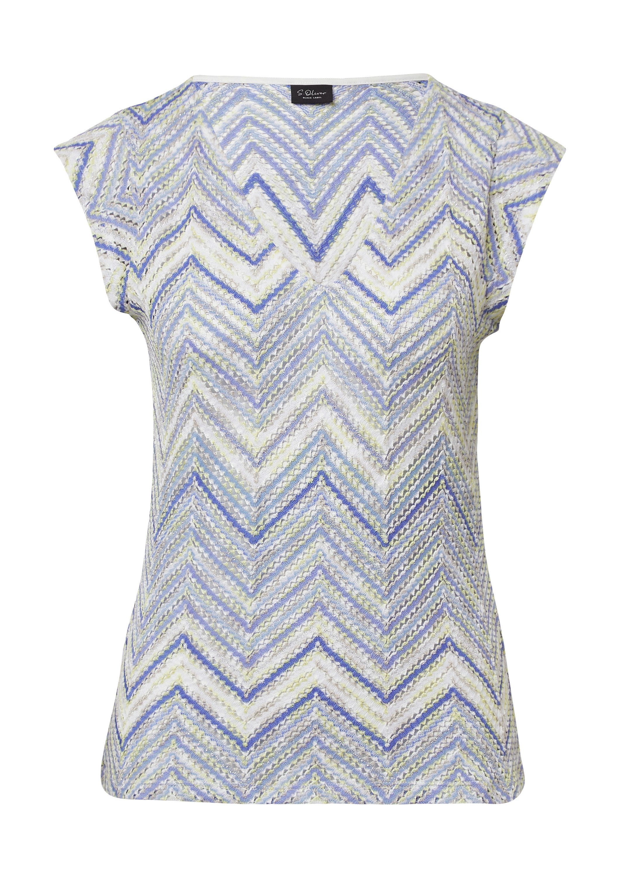 s.Oliver Kurzarmshirt T-Shirt Semitransparentes T-Shirt aus Strickjersey mi günstig online kaufen