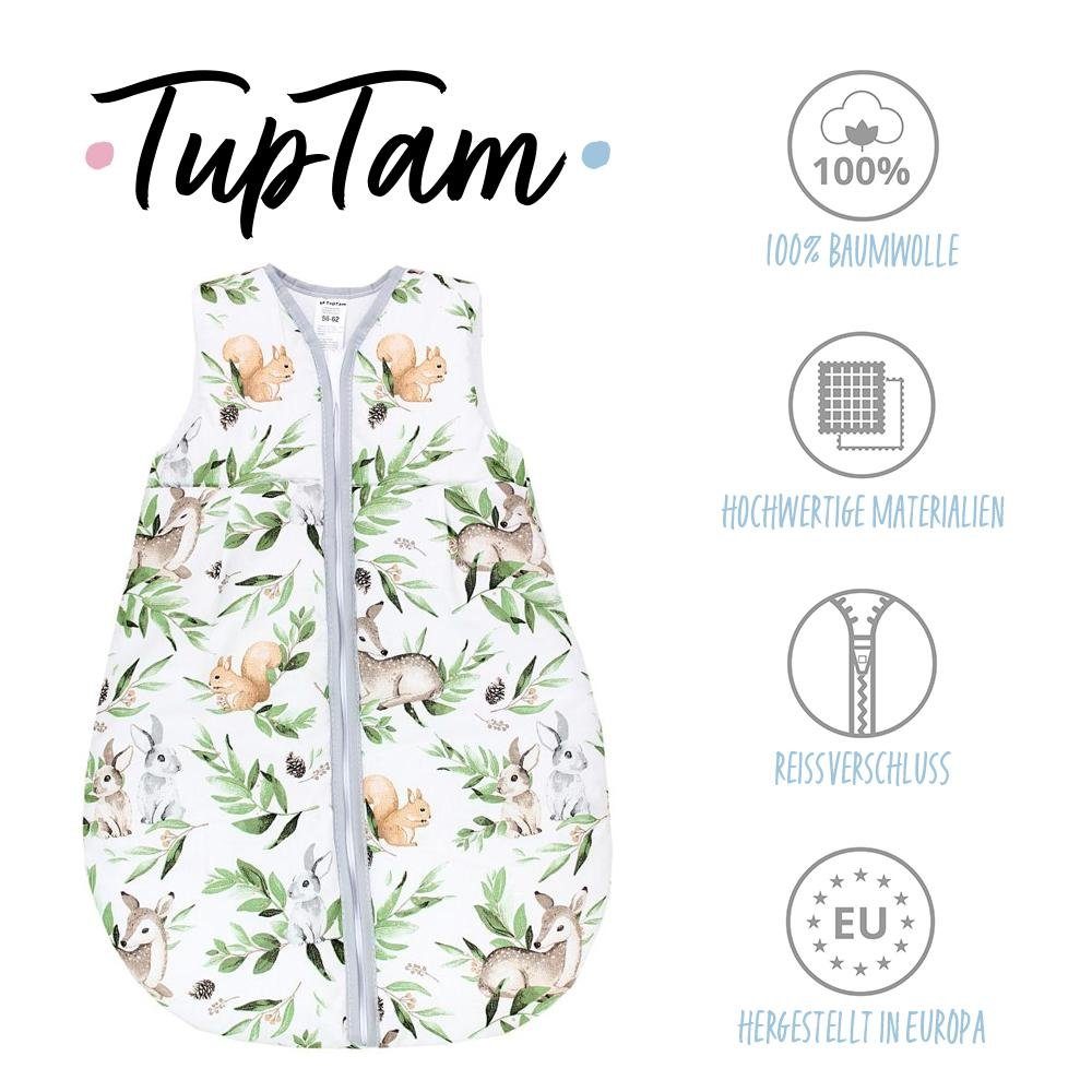 TupTam Babyschlafsack OEKO- TEX TOG zertifiziert unisex wattiert Hirsche Laub ärmellos im 2.5