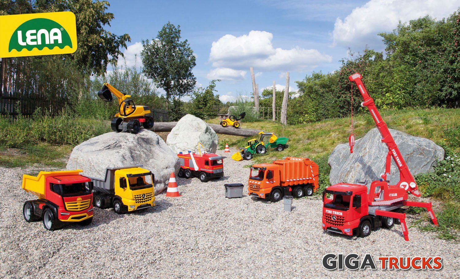Lena® Spielzeug-Müllwagen Giga Trucks, Arocs, Made in Europe